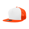 Decky 5 Panel High Profile Structured Cotton Blend Trucker | Decky 1040 Wht/Orange OSFM