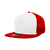 Decky 5 Panel High Profile Structured Cotton Blend Trucker | Decky 1040 Wht/Red OSFM
