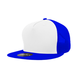 Decky 5 Panel High Profile Structured Cotton Blend Trucker | Decky 1040 Wht/Royal OSFM