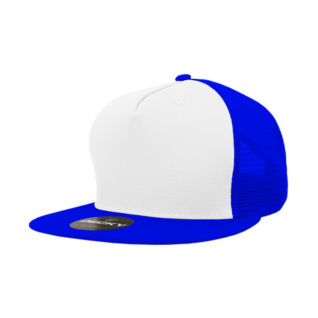 Decky 5 Panel High Profile Structured Cotton Blend Trucker | Decky 1040 Wht/Royal OSFM