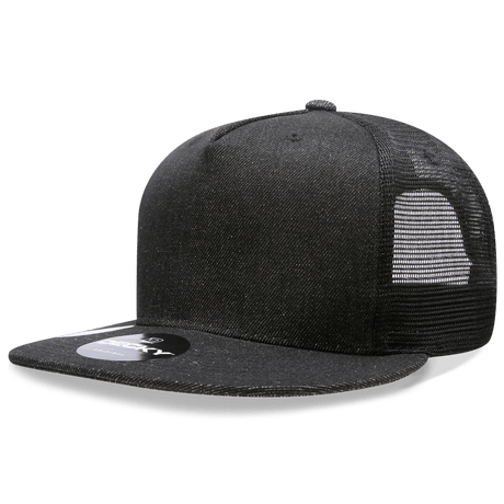 Decky 5 Panel High Profile Structured Denim Trucker | Decky 1082 Black OSFM