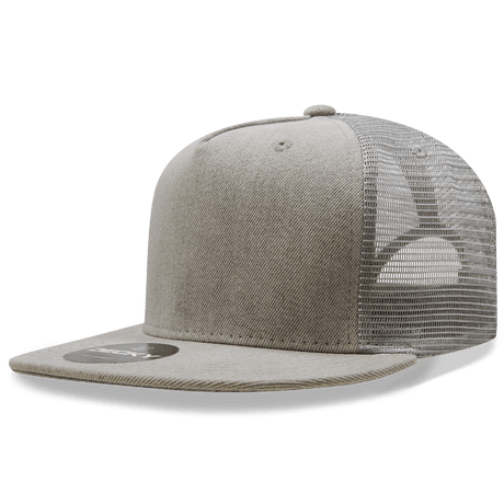 Decky 5 Panel High Profile Structured Denim Trucker | Decky 1082 Grey OSFM