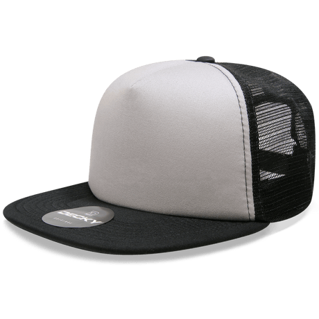 Decky 5 Panel High Profile Structured Foam Trucker | Decky 1080 Grey/Black OSFM