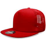 Decky 5 Panel High Profile Structured Foam Trucker | Decky 1080 Red/Red OSFM