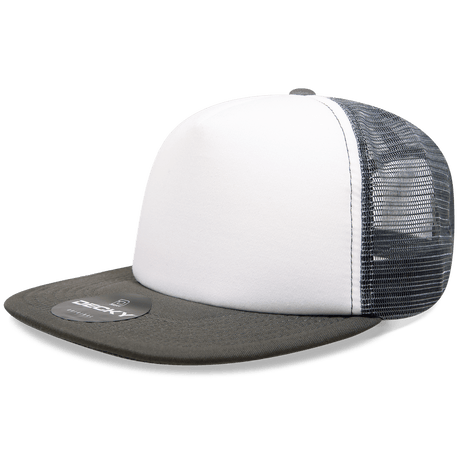 Decky 5 Panel High Profile Structured Foam Trucker | Decky 1080 White/Cha OSFM