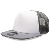 Decky 5 Panel High Profile Structured Foam Trucker | Decky 1080 White/Grey OSFM
