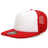 Decky 5 Panel High Profile Structured Foam Trucker | Decky 1080 White/Red OSFM