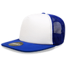 Decky 5 Panel High Profile Structured Foam Trucker | Decky 1080 White/Royal OSFM