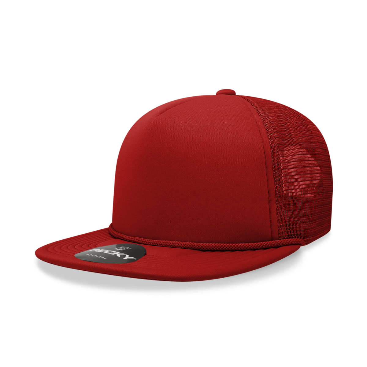 Decky 5 Panel High Profile Structured Foam Trucker | Decky 223 Cardinal OSFM