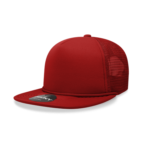 Decky 5 Panel High Profile Structured Foam Trucker | Decky 223 Cardinal OSFM