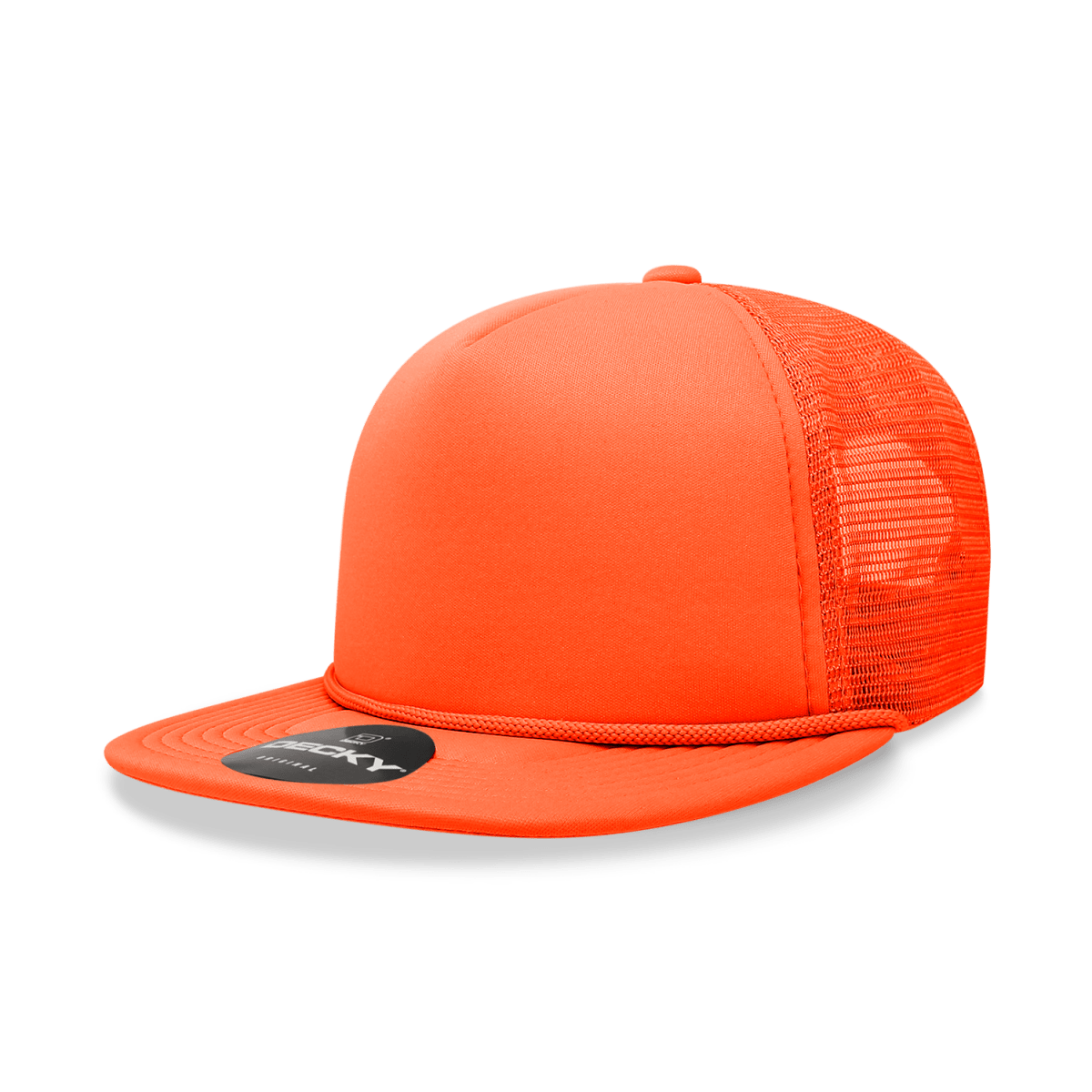 Decky 5 Panel High Profile Structured Foam Trucker | Decky 223 Orange OSFM