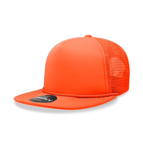 Decky 5 Panel High Profile Structured Foam Trucker | Decky 223 Orange OSFM