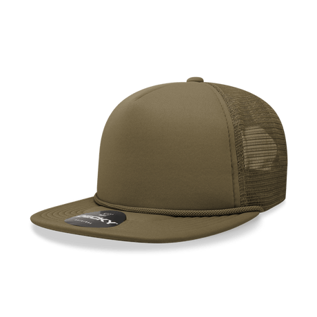 Decky 5 Panel High Profile Structured Foam Trucker | Decky 6026 Brown Standard
