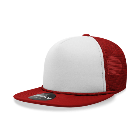 Decky 5 Panel High Profile Structured Foam Trucker | Decky 6026 Cardinal/White/Cardinal Standard