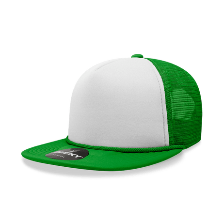 Decky 5 Panel High Profile Structured Foam Trucker | Decky 6026 Kelly/White/Kelly Standard