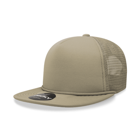 Decky 5 Panel High Profile Structured Foam Trucker | Decky 6026 Khaki Standard
