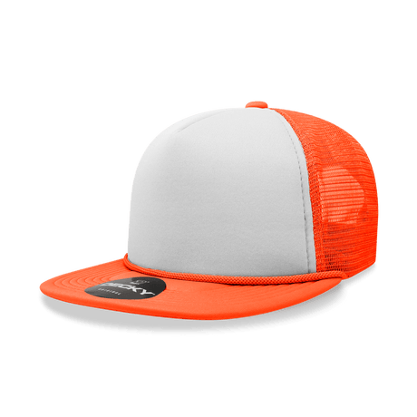Decky 5 Panel High Profile Structured Foam Trucker | Decky 6026 Orange/White/Orange Standard