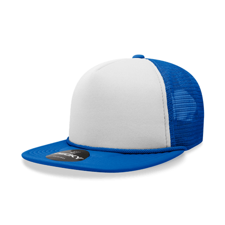 Decky 5 Panel High Profile Structured Foam Trucker | Decky 6026 Royal/White/Royal Standard