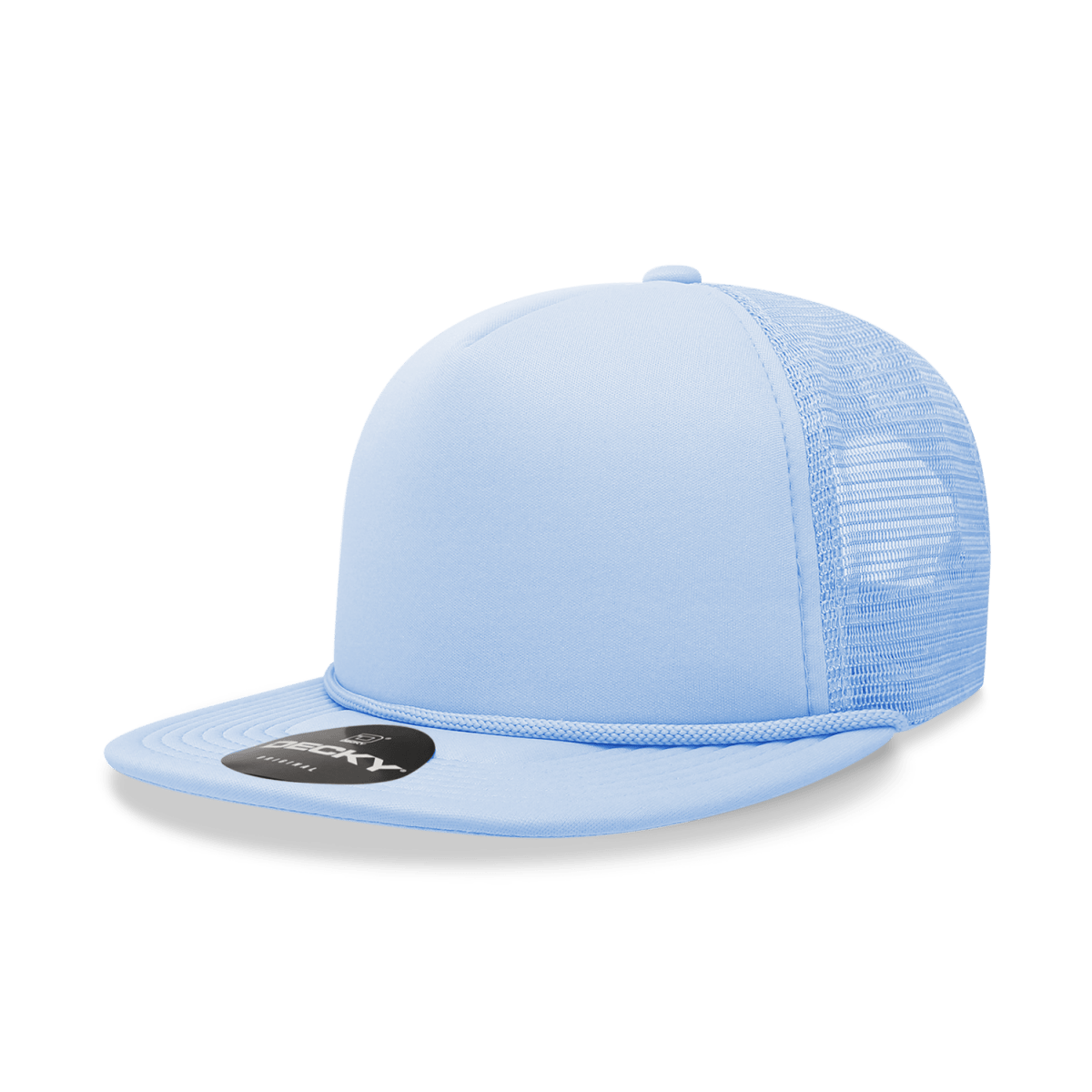 Decky 5 Panel High Profile Structured Foam Trucker | Decky 6026 Sky Blue Standard