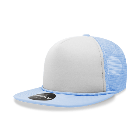 Decky 5 Panel High Profile Structured Foam Trucker | Decky 6026 Sky/White/Sky Standard
