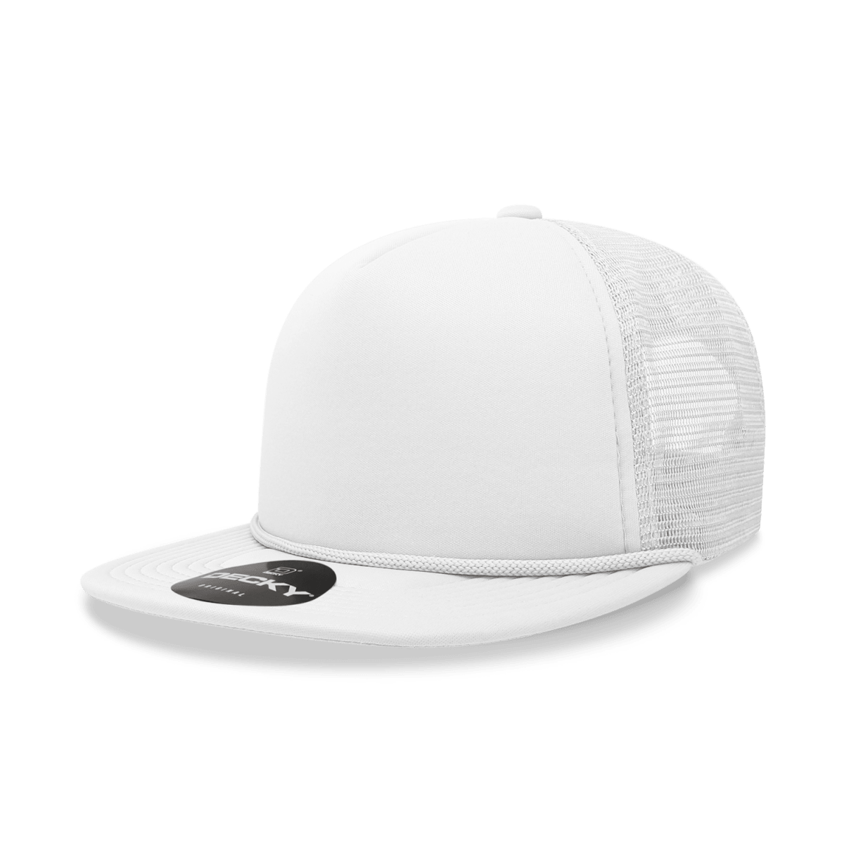 Decky 5 Panel High Profile Structured Foam Trucker | Decky 6026 White Standard