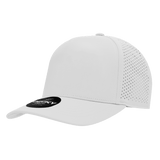 Decky 5 Panel High Profile Structured Perforated Performance Cap | Decky 6045 White Standard Hats