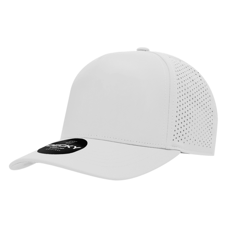 Decky 5 Panel High Profile Structured Perforated Performance Cap | Decky 6045 White Standard Hats