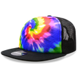 Decky 5 Panel High Profile Structured Tie Dye Trucker | Decky 1079 Rainbow OSFM