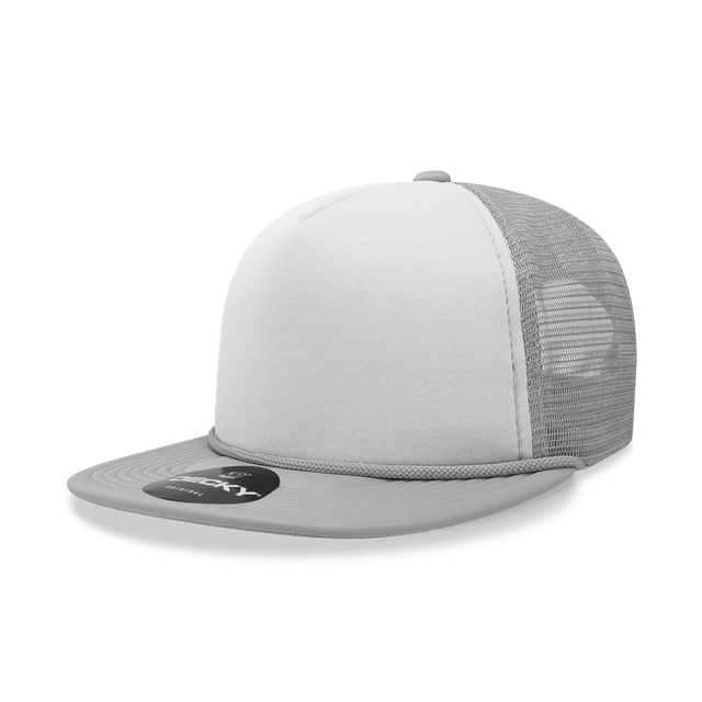 Decky 5 Panel High Profile Structured Two Tone Foam Trucker | Decky 224 Grey OSFM