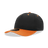 Decky 5 Panel Mid Profile Structured Cotton Blend Cap | Decky 6024 Black/Orange Standard Hats
