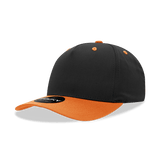Decky 5 Panel Mid Profile Structured Cotton Blend Cap | Decky 6024 Black/Orange Standard Hats