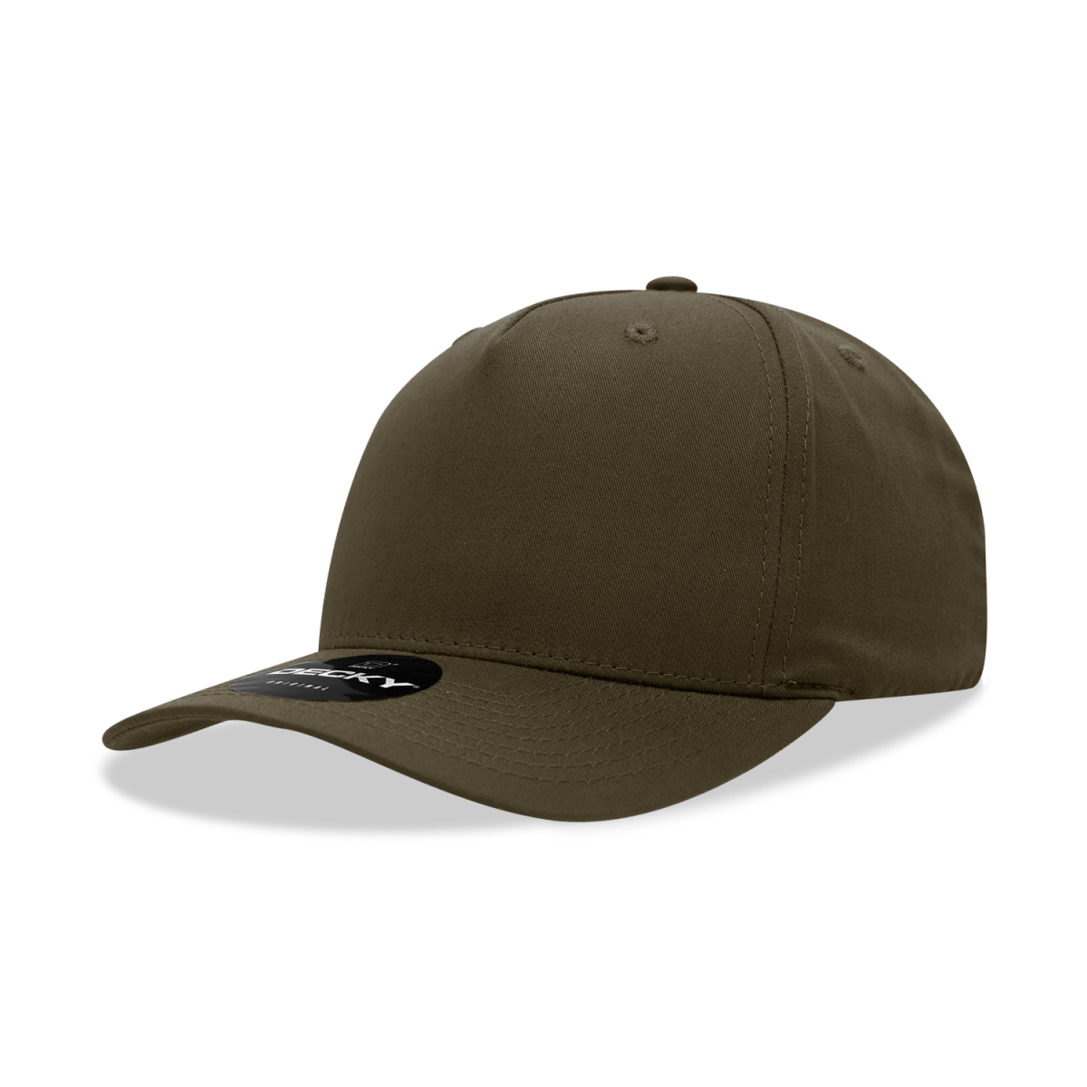 Decky 5 Panel Mid Profile Structured Cotton Blend Cap | Decky 6024 Brown Standard Hats
