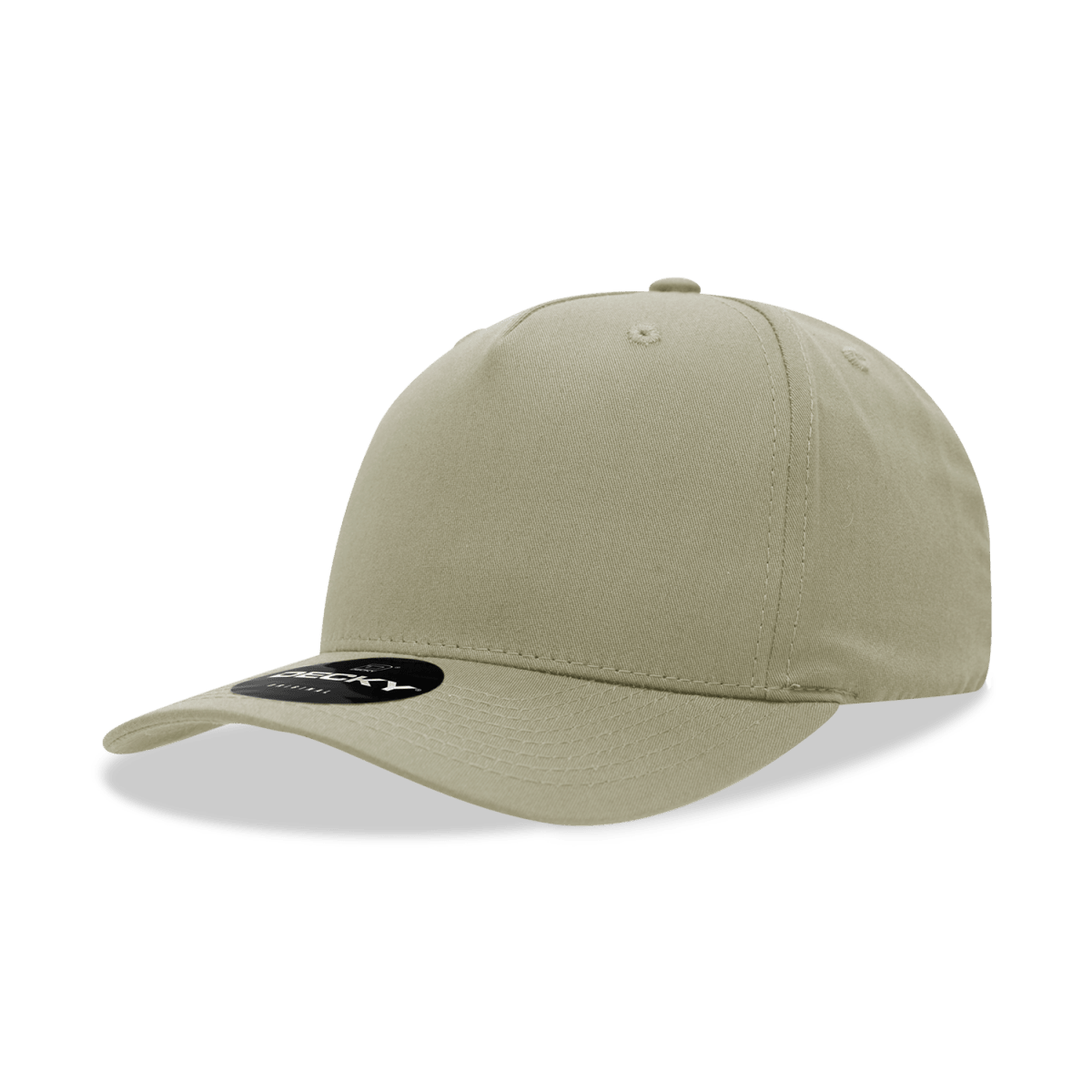 Decky 5 Panel Mid Profile Structured Cotton Blend Cap | Decky 6024 Khaki Standard Hats