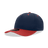 Decky 5 Panel Mid Profile Structured Cotton Blend Cap | Decky 6024 Navy/Red Standard Hats
