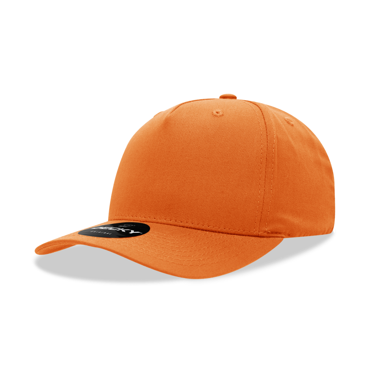 Decky 5 Panel Mid Profile Structured Cotton Blend Cap | Decky 6024 Orange Standard Hats