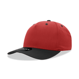 Decky 5 Panel Mid Profile Structured Cotton Blend Cap | Decky 6024 Red/Black Standard Hats
