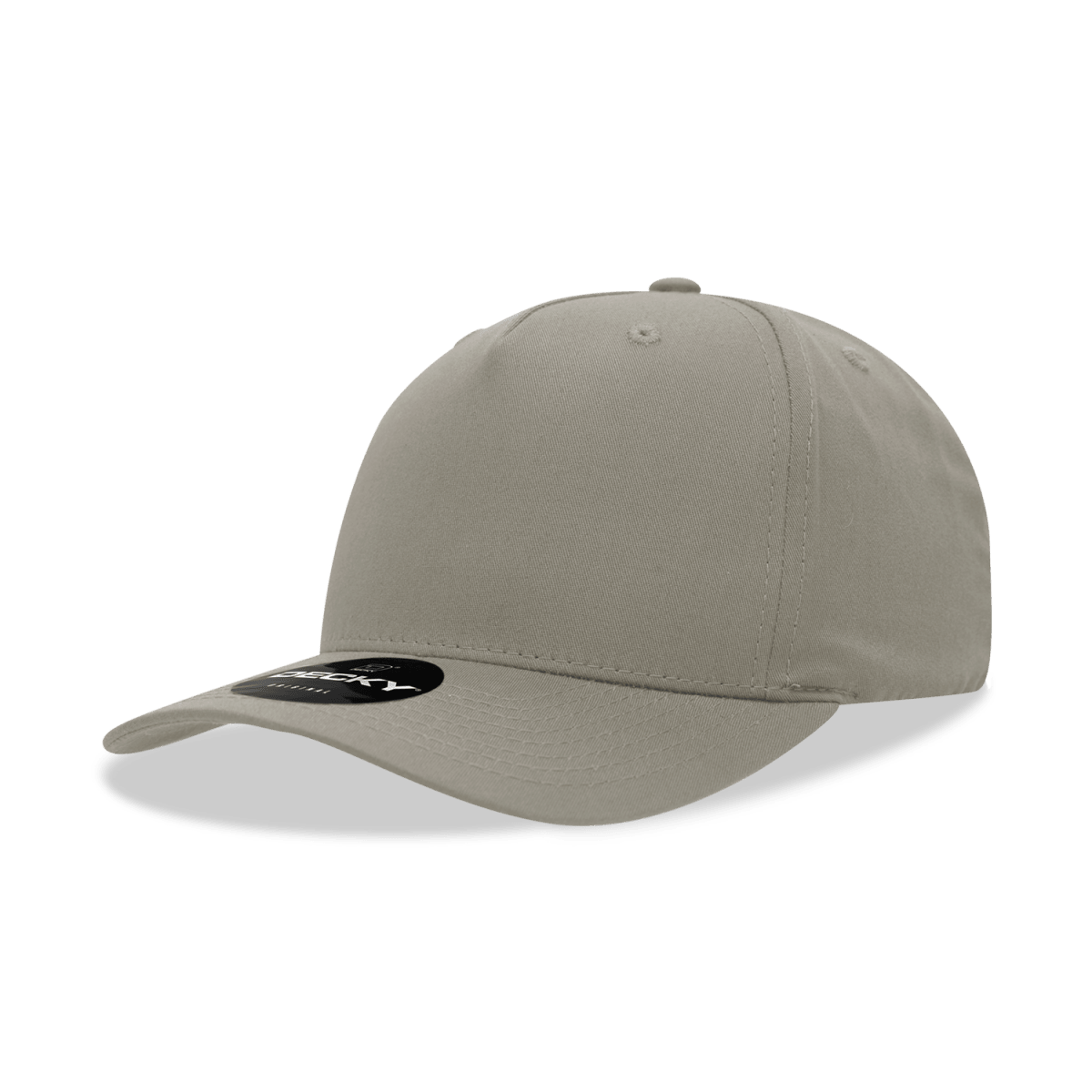 Decky 5 Panel Mid Profile Structured Cotton Blend Cap | Decky 6024 Stone Standard Hats
