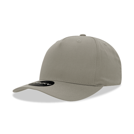 Decky 5 Panel Mid Profile Structured Cotton Blend Cap | Decky 6024 Stone Standard Hats