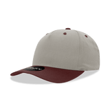 Decky 5 Panel Mid Profile Structured Cotton Blend Cap | Decky 6024 Stone/Maroon Standard Hats