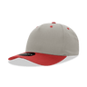 Decky 5 Panel Mid Profile Structured Cotton Blend Cap | Decky 6024 Stone/Red Standard Hats