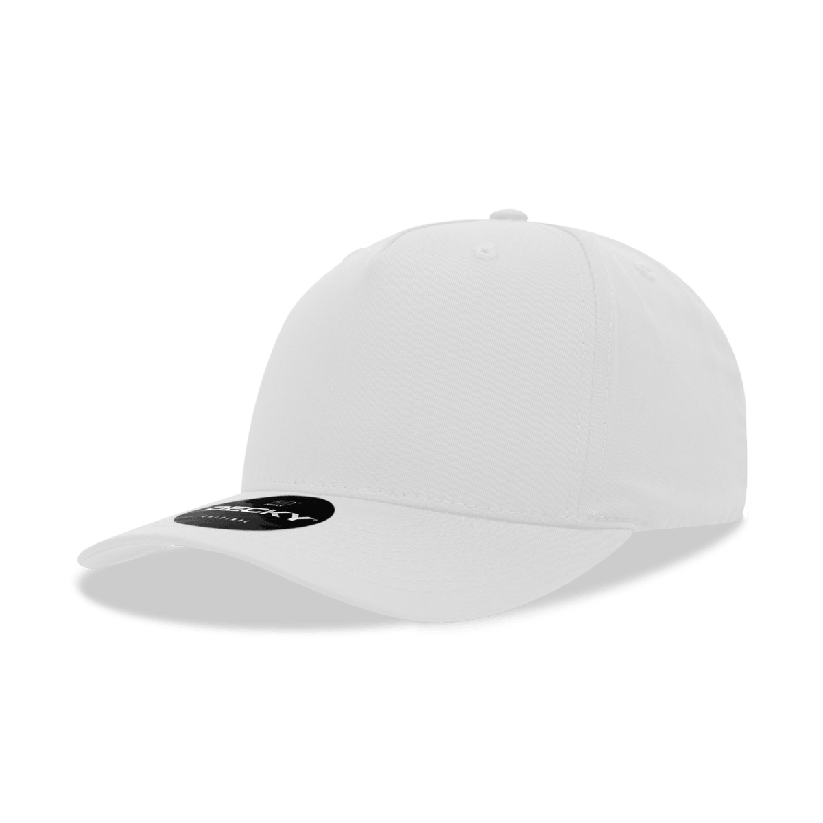 Decky 5 Panel Mid Profile Structured Cotton Blend Cap | Decky 6024 White Standard Hats