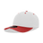 Decky 5 Panel Mid Profile Structured Cotton Blend Cap | Decky 6024 White/Red Standard Hats