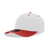 Decky 5 Panel Mid Profile Structured Cotton Blend Cap | Decky 6024 White/Red Standard Hats