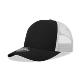 Decky 5 Panel Mid Profile Structured Cotton Blend Trucker | Decky 6030 Black/White Standard