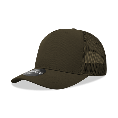 Decky 5 Panel Mid Profile Structured Cotton Blend Trucker | Decky 6030 Brown Standard
