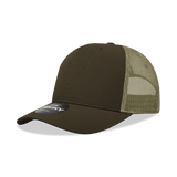 Decky 5 Panel Mid Profile Structured Cotton Blend Trucker | Decky 6030 Brown/Khaki Standard