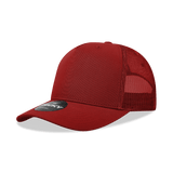 Decky 5 Panel Mid Profile Structured Cotton Blend Trucker | Decky 6030 Cardinal Standard