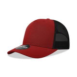 Decky 5 Panel Mid Profile Structured Cotton Blend Trucker | Decky 6030 Cardinal/Black Standard