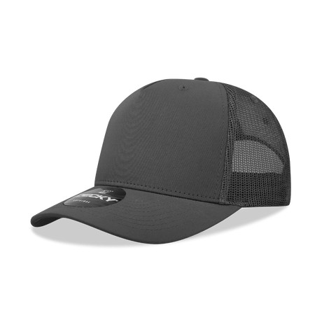 Decky 5 Panel Mid Profile Structured Cotton Blend Trucker | Decky 6030 Charcoal Standard
