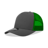 Decky 5 Panel Mid Profile Structured Cotton Blend Trucker | Decky 6030 Charcoal/Kelly Standard